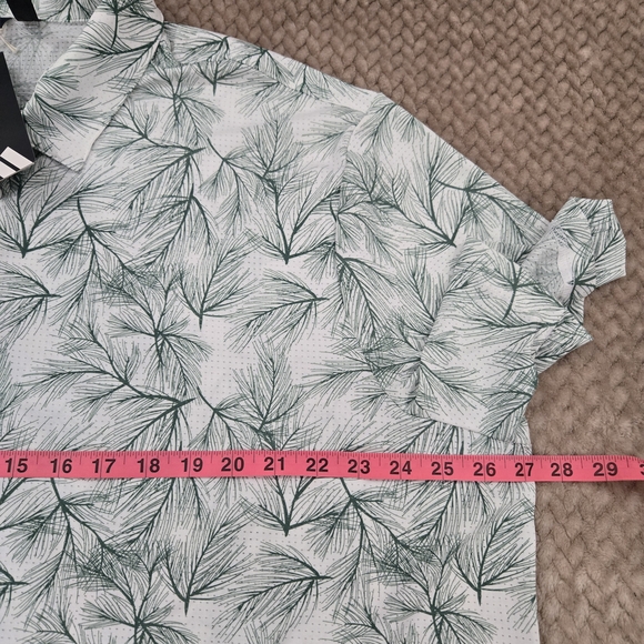 Men's Green Leaf Print Shirt - Picture 7 of 11